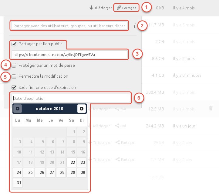 Partager un dossier ou un fichier dans FazaCloud Partager un dossier ou un fichier dans FazaCloud