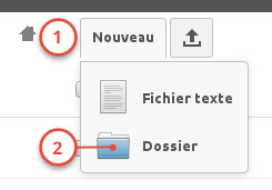 Nouveau dossier dans FazaCloud