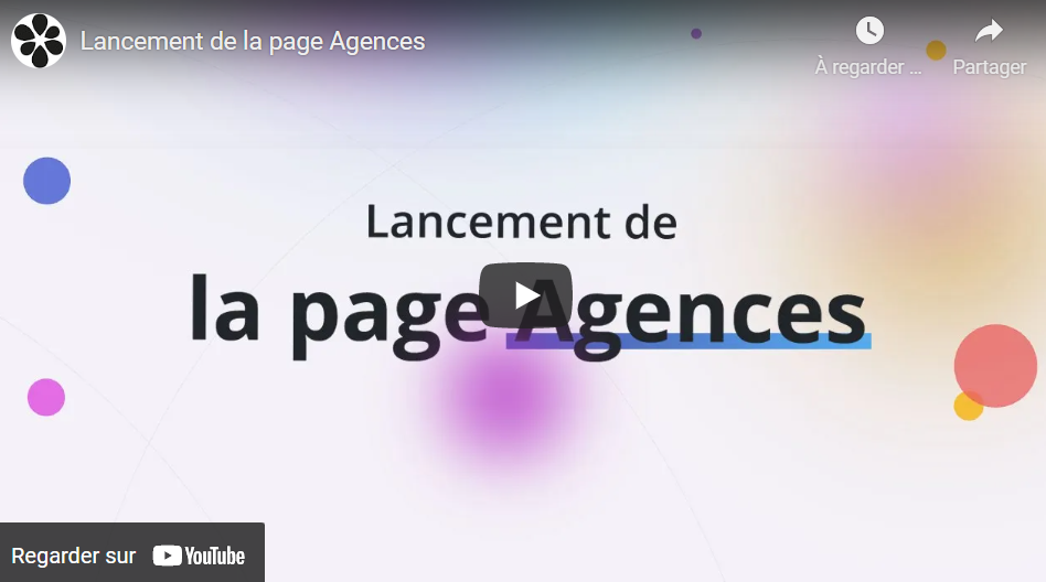 miniature YouTube lancement page Agences