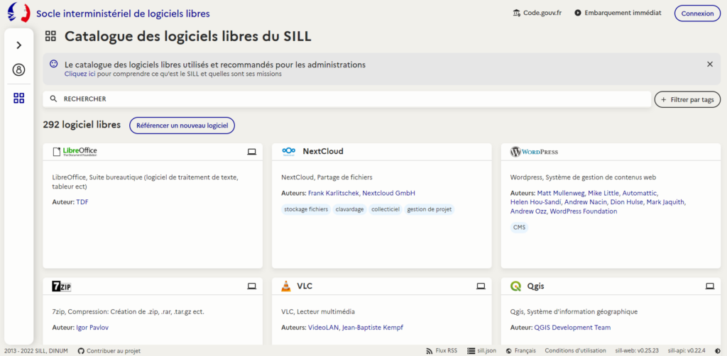 Catalogue des logiciels libres du SILL